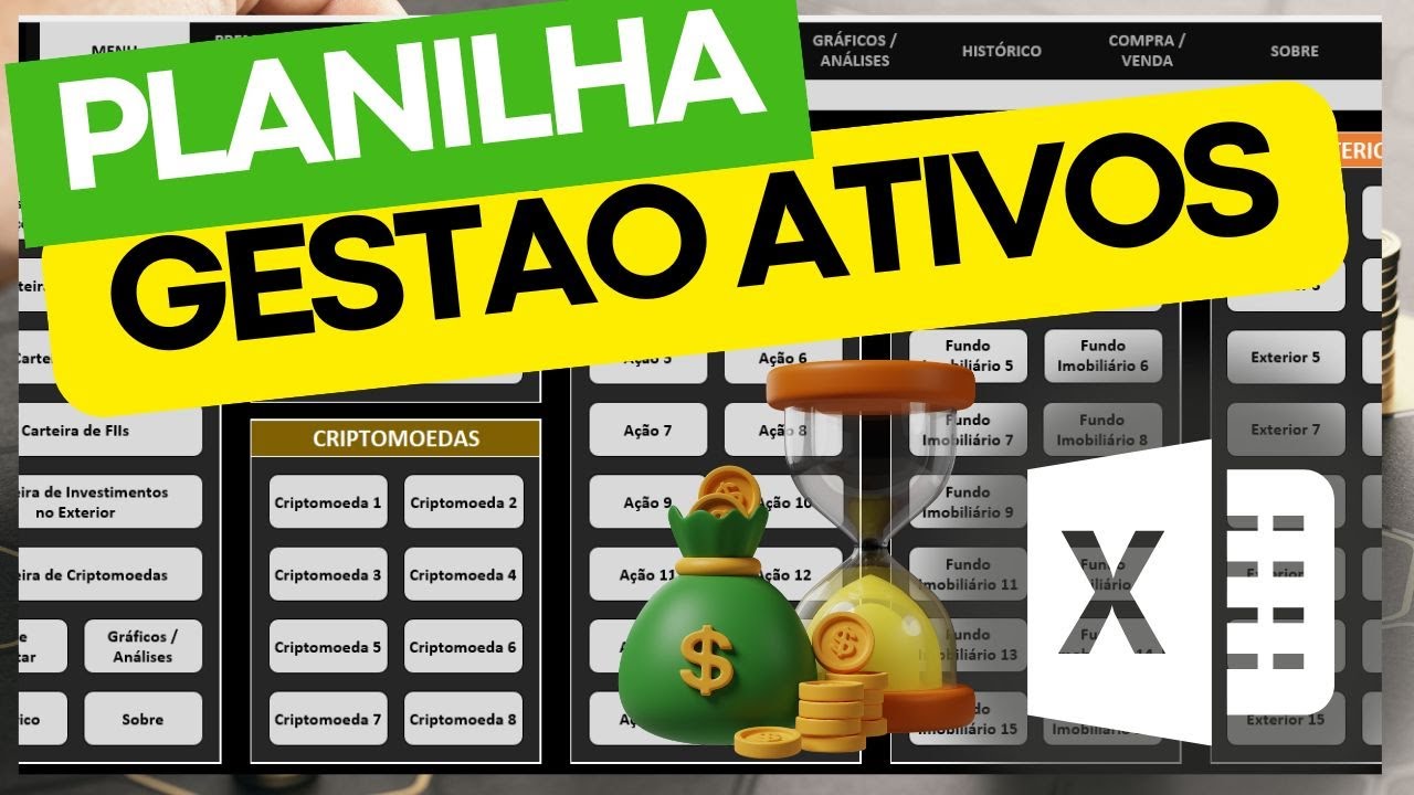 Planilha Gestão de ativos de investimentos