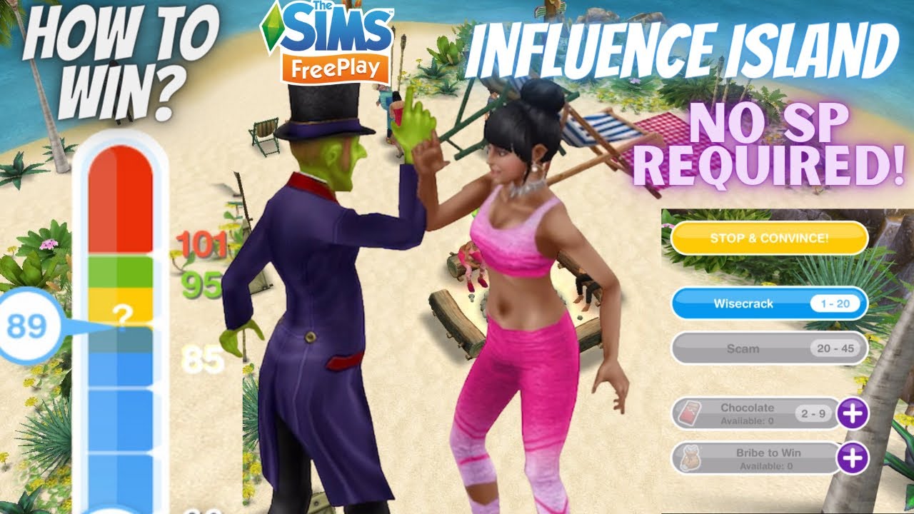 How to win Influence Island without any SP On The Sims Freeplay 🏝