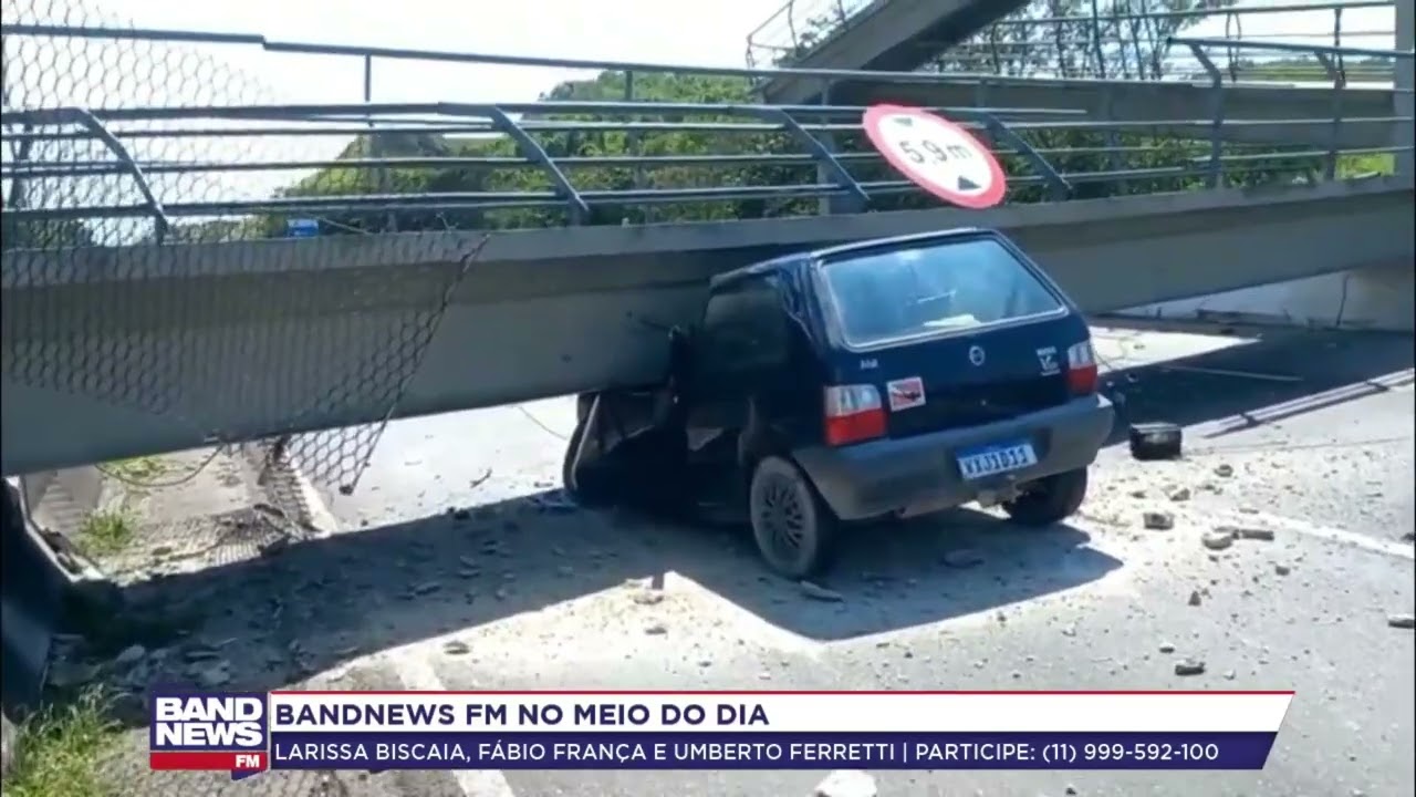Passarela desaba na BR-116 e mata motorista