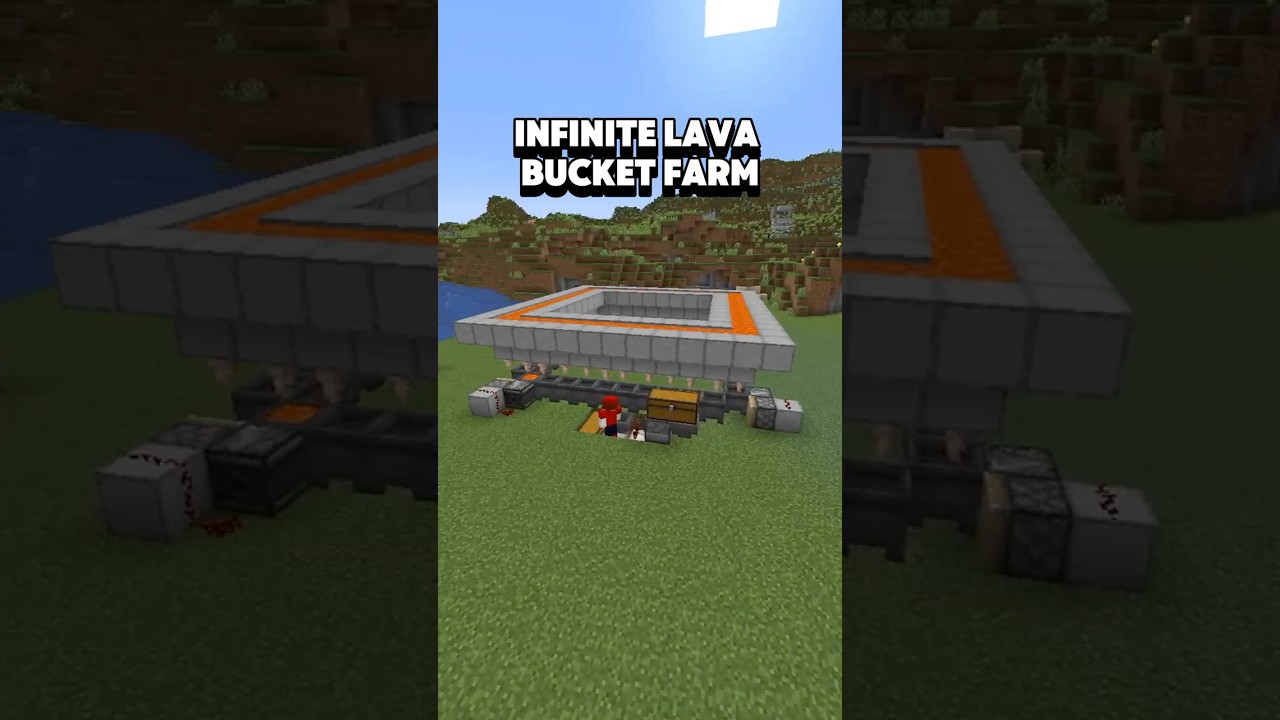 Infinite Lava Bucket Farm In Minecraft! #minecraft #survival #minecraftfarms