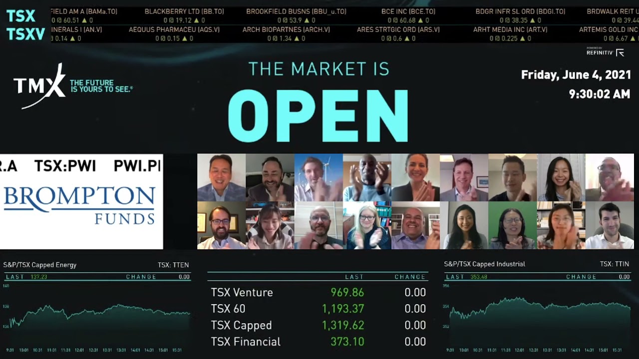 Brompton Funds Virtually Opens the Market, June 4, 2021