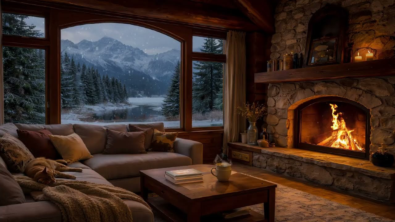 Perfect Acoustic Guitar Ambiance in winter | Soft Guitar for Cozy Cafés & Relaxation, Sleep