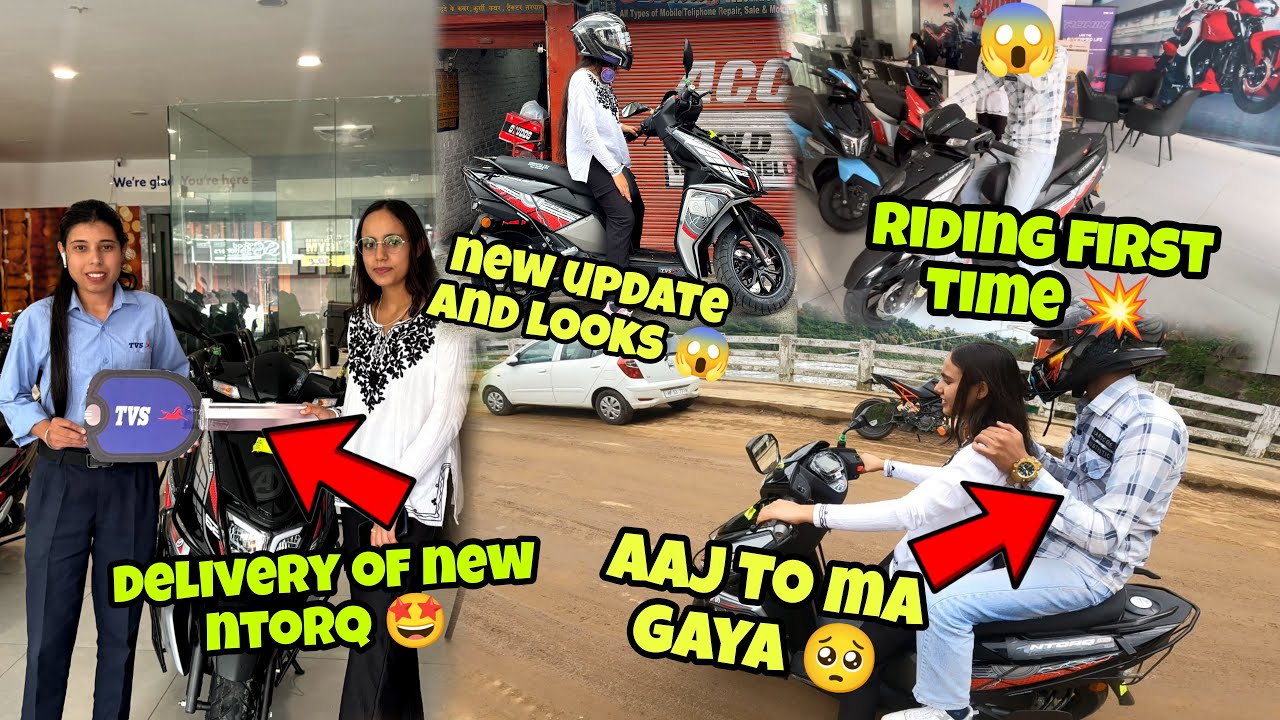 Delivery of 2024 ntorq || New looks and updates || riding first time 😱
