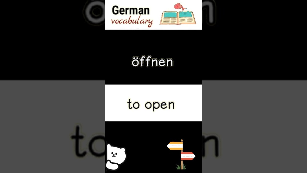 öffnen (to open) | German language vocabulary