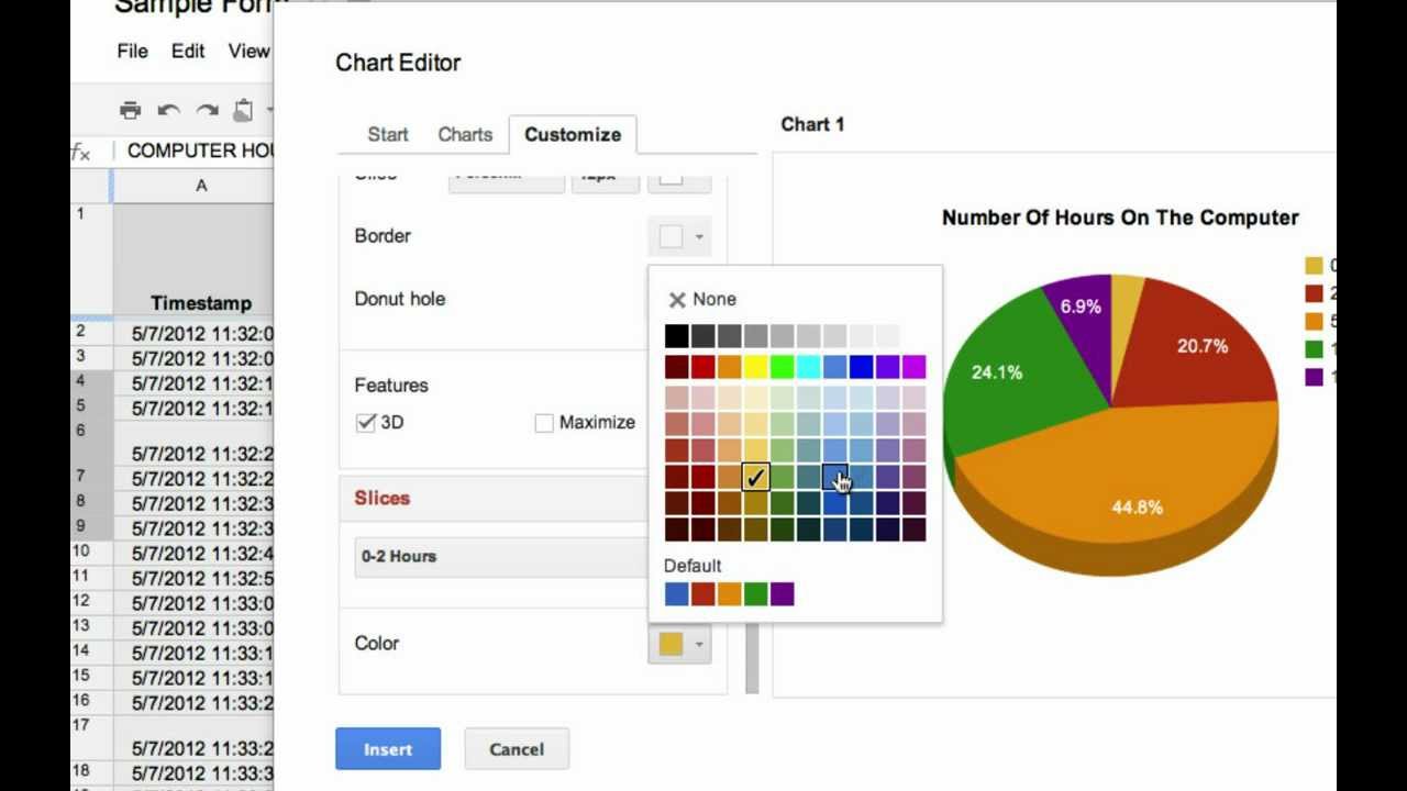 Making Charts in Google Spreadsheets