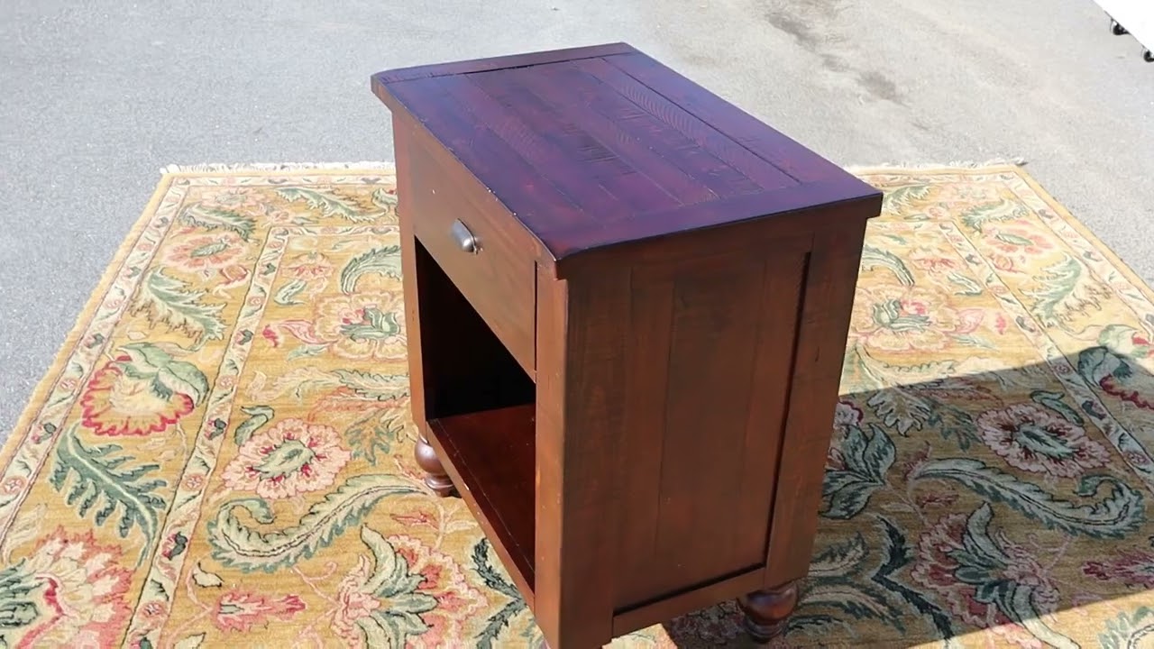 Rustic Nightstand with Drawer and Cubby by Riverside