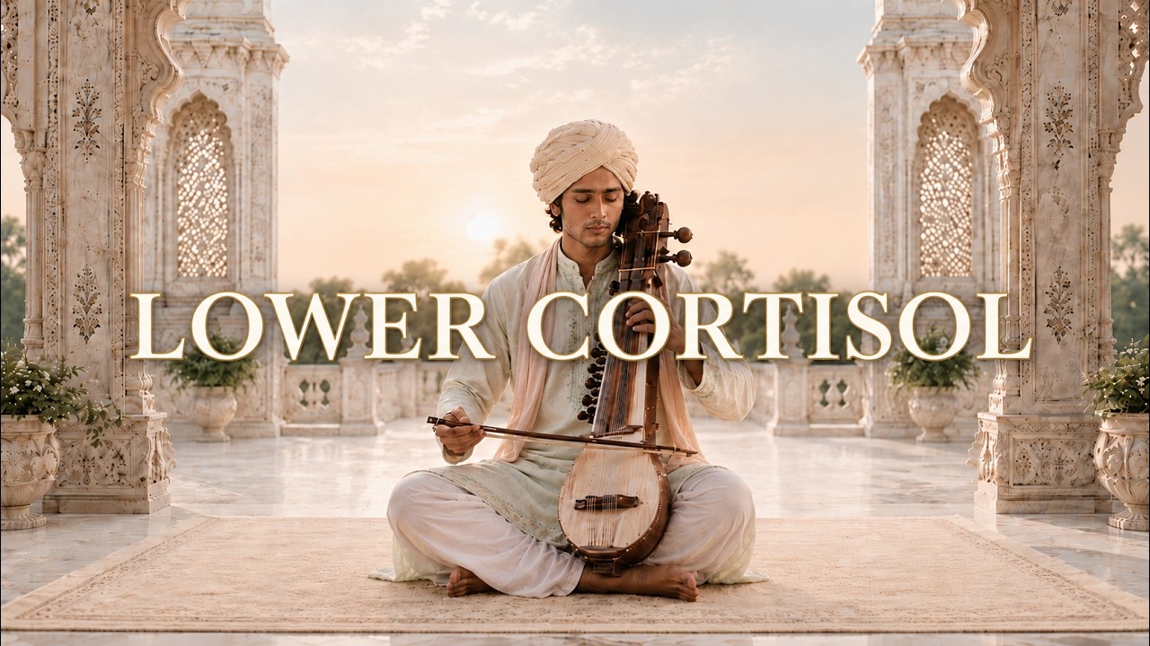 Lower Cortisol with Bansuri & Sarangi | Healing Indian Music for Stress Detox & Deep Calm