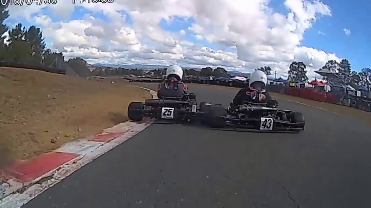 100kph crash at Canberra Kart Track Clipped from behind Junior Kart 100cc