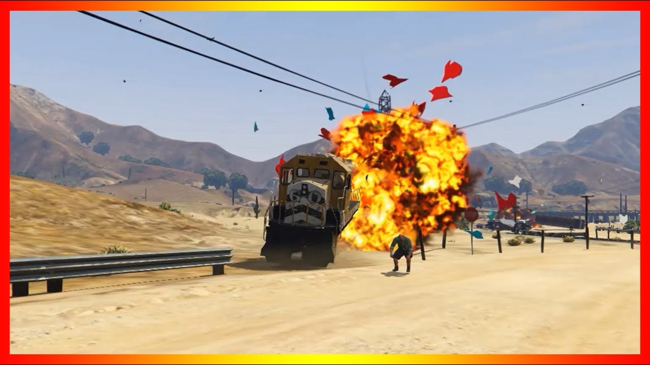 GTA 5 - Train Derailment Crash Compilation 4