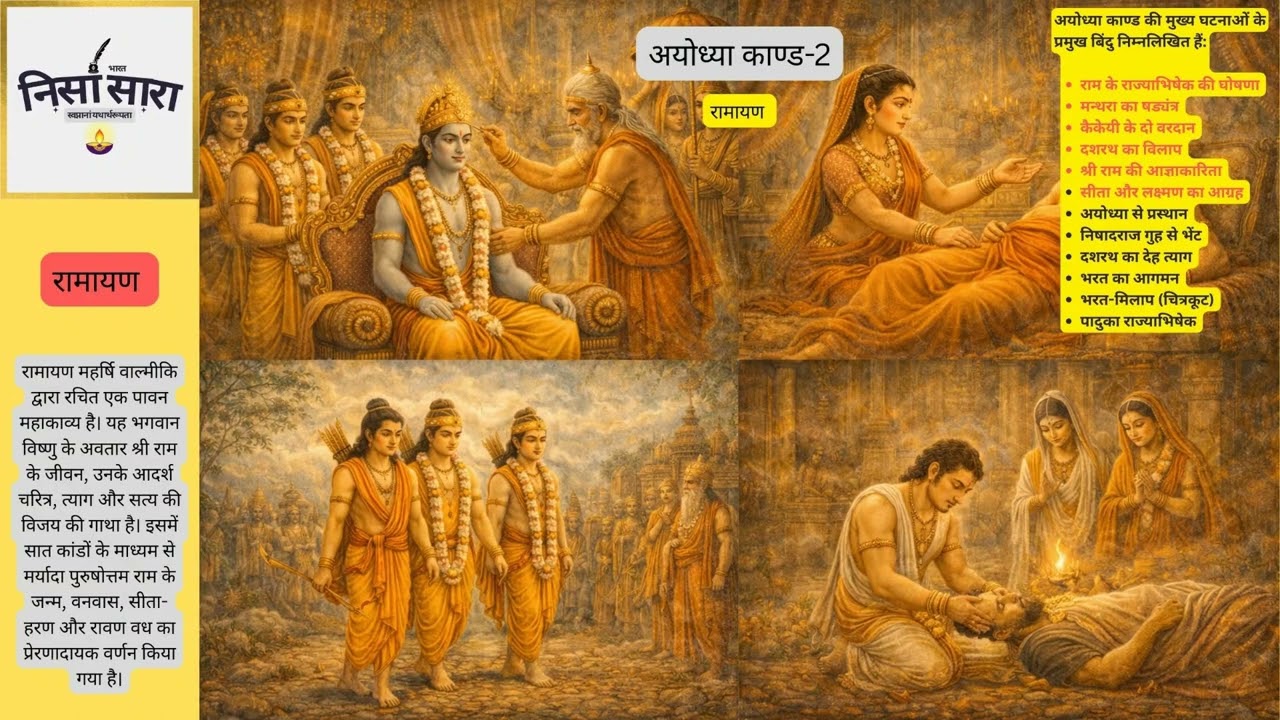 अयोध्या काण्ड: 2 I राज्याभिषेक से वनवास तक की पूरी गाथा | रामायण कथा 🚩I Nisa Sara