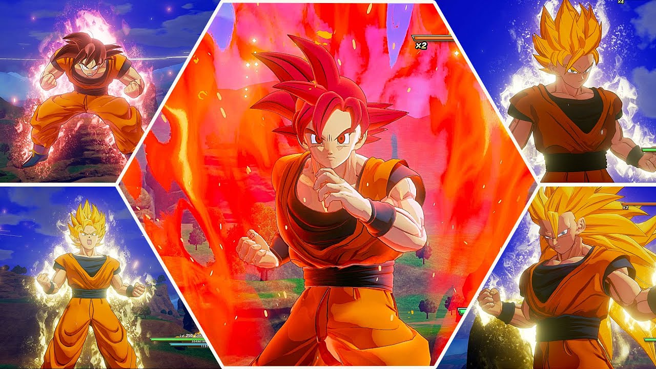 Goku Transformations KK-SSJ-SSJ2-SSJ3-SSG  - Dragon Ball Z: Kakarot