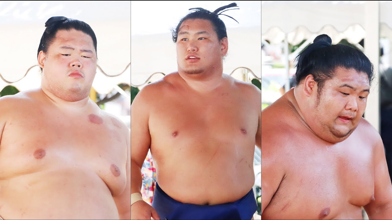 立浪部屋の朝稽古（豊昇龍、明生、天空海）
