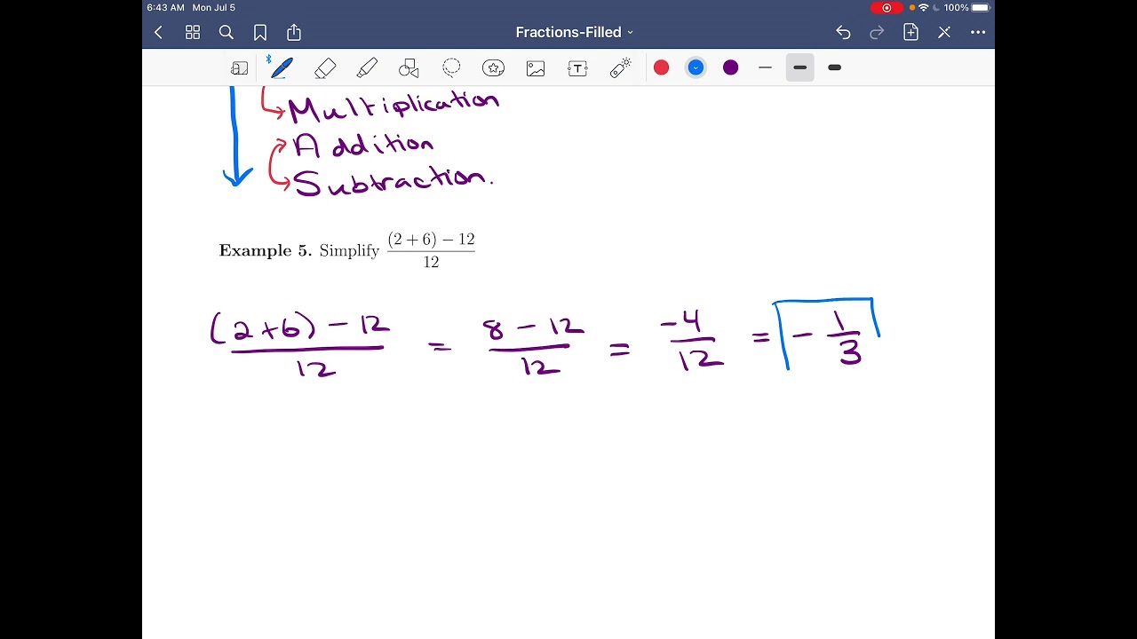 PreCalculus Review - Fractions