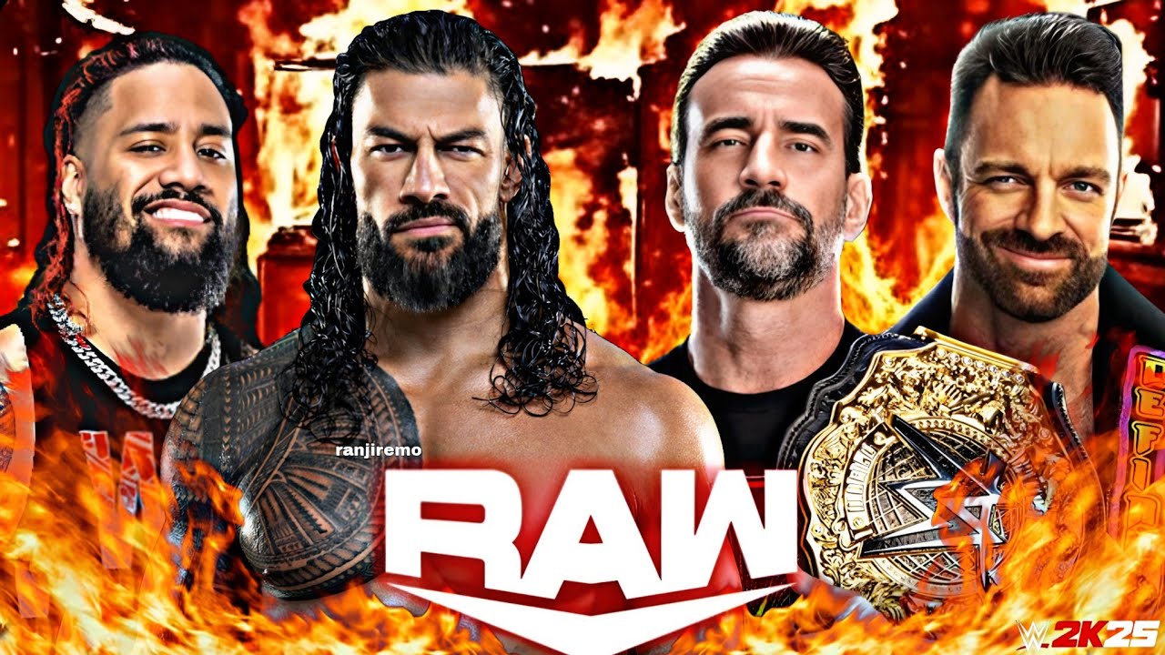 Роман Рейнс и Джимми Усо против Си Эм Панка и Эл Эй Найта. WWE Raw, 17 марта 2026 г., симуляция W...