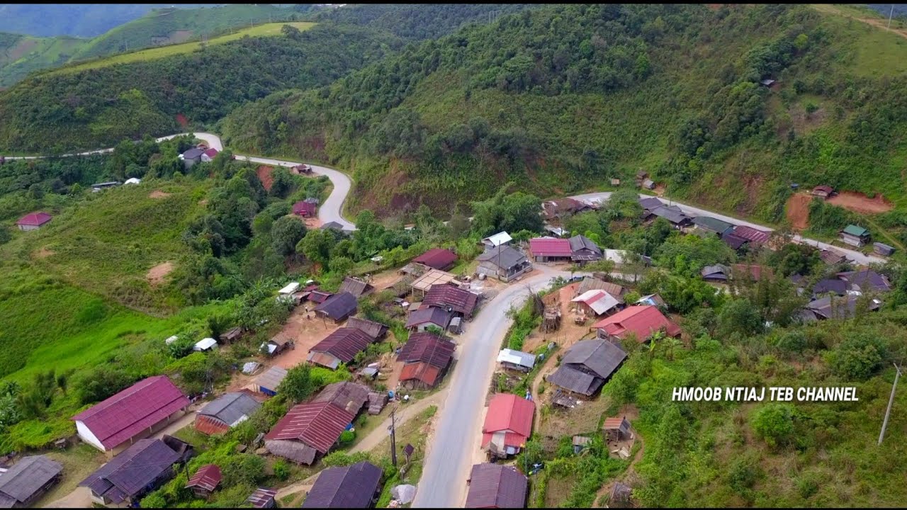 Around Laos Salaphoukhoun saib Zos hmoob nyob sab phoukhoun chaw toj siab by drone dji mavic pro