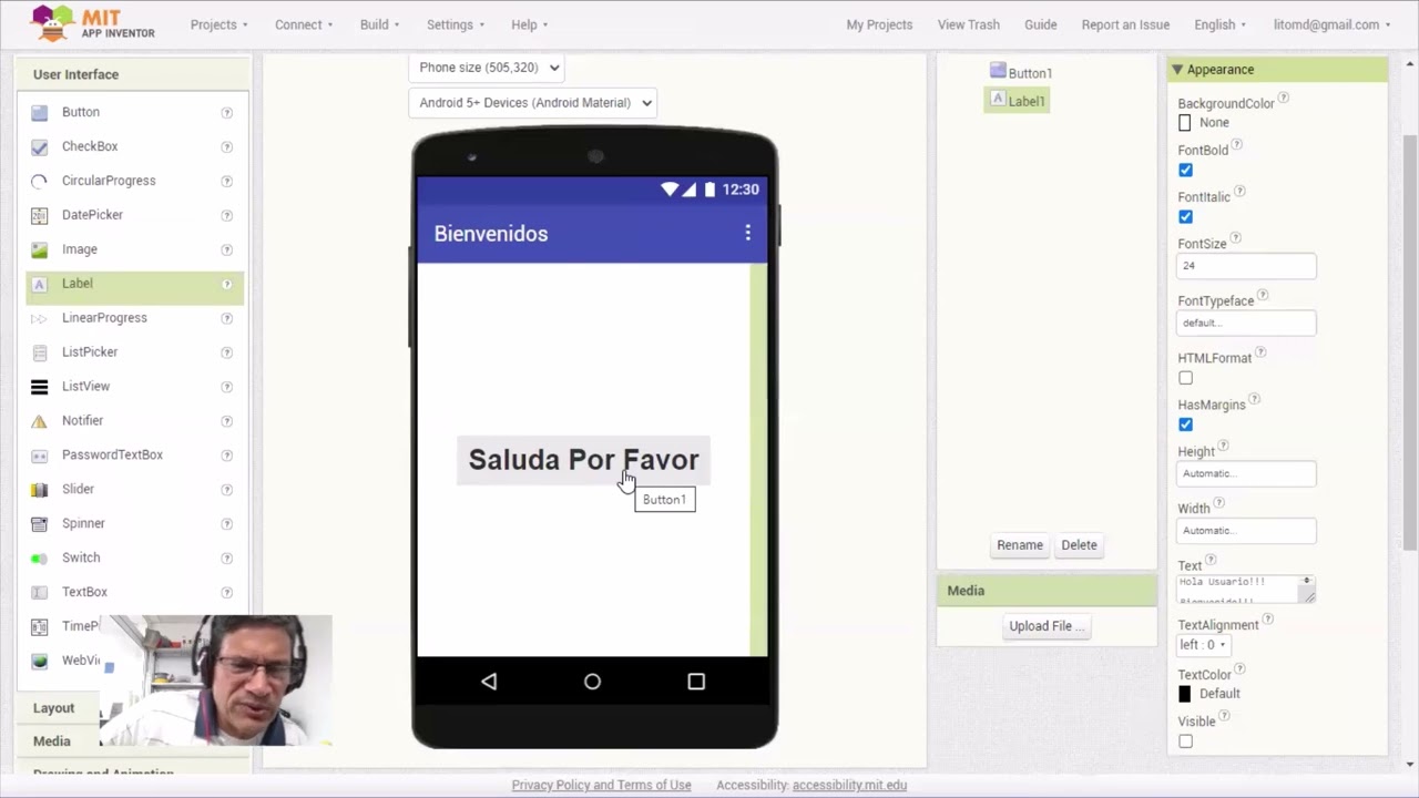 Curso MIT App Inventor 002 Descripción general de la forma de crear aplicaciones