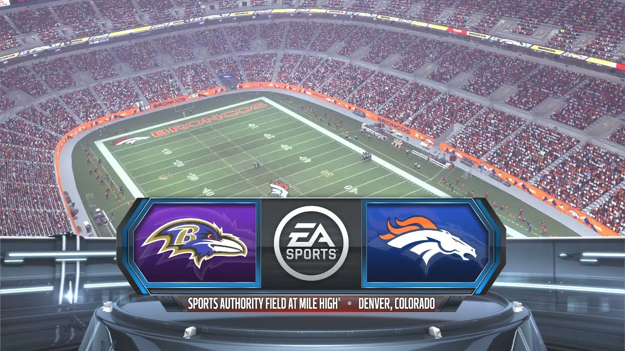 Madden NFL 16 - Baltimore Ravens Vs Denver Broncos Simulation Week 1 Full Gameplay