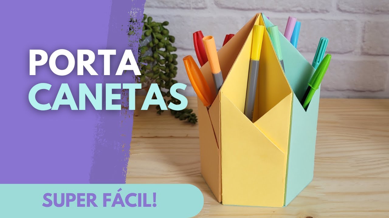 COMO FAZER UM PORTA CANETAS DE  PAPEL MARAVILHOSO | ORIGAMI