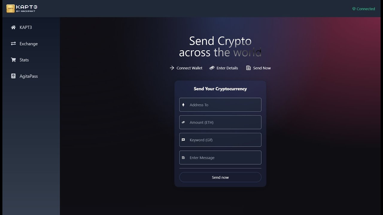 KAPT3 - Smart Crypto Wallet APP (1.0) | React.js, Web3, Tailwind CSS Project | HackPAKT Projects