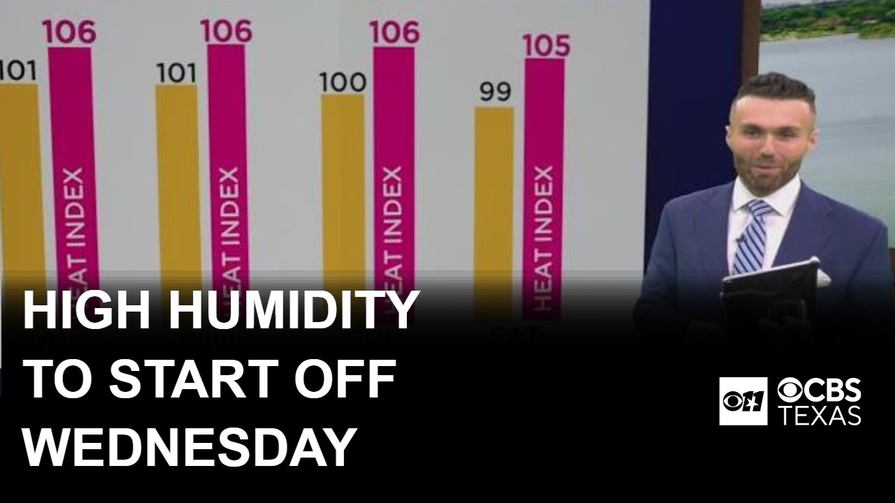 Humidity dialed up to start North Texas for Wednesday