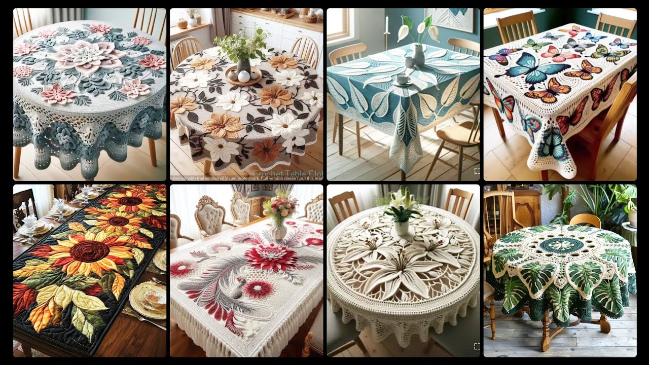 Very Beautiful Woolen Tablecloth Designs Sharing Ideas#crochet #design #trending #art 