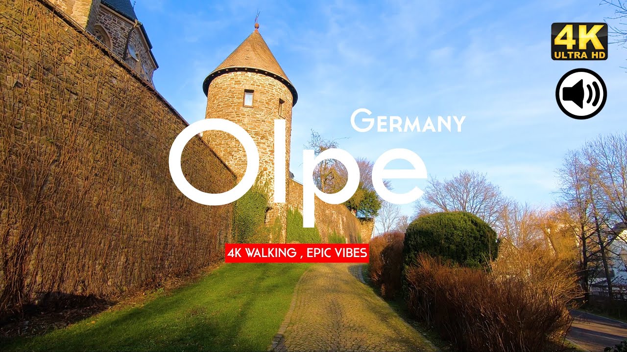 Olpe-Germany 4K Walking - 29 min walk with the sound of nature [4k/60p]