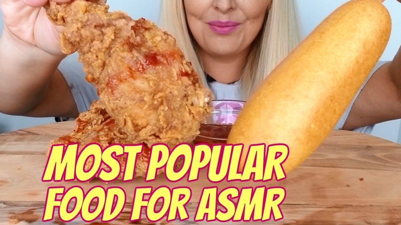 MOST POPULAR FOOD FOR ASMR! FRIED CHICKEN AND CORN DOGS (Eating Sounds) No Talking