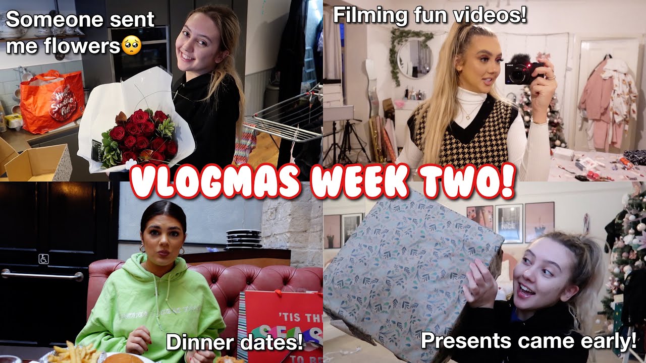 SECOND WEEK OF VLOGMAS!!! Someone Sent Me Flowers? Christmas Came Early, Wrapping Gifts & More!