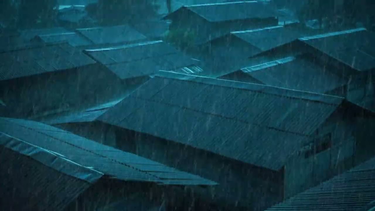 No Ads Rain Sounds for Sleeping - ASMR Extreme Heavy Rain On Tin Roof to Stop Overthinking