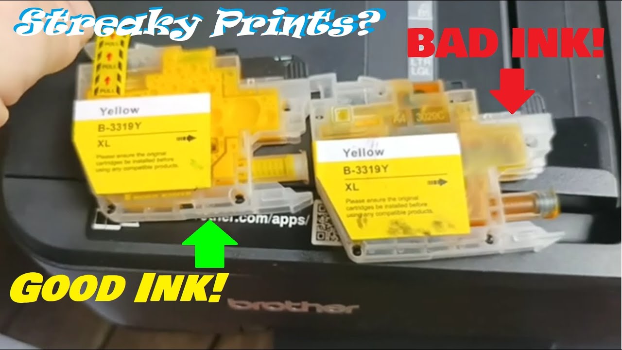 Brother inkjet MFC printer streaky prints poor print quality from bad quality compatible ink J6930dw