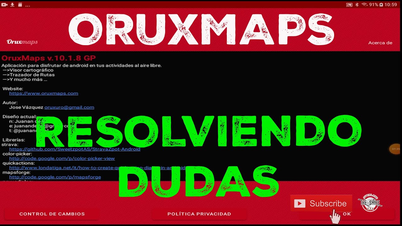 Oruxmaps Resolviendo Dudas.