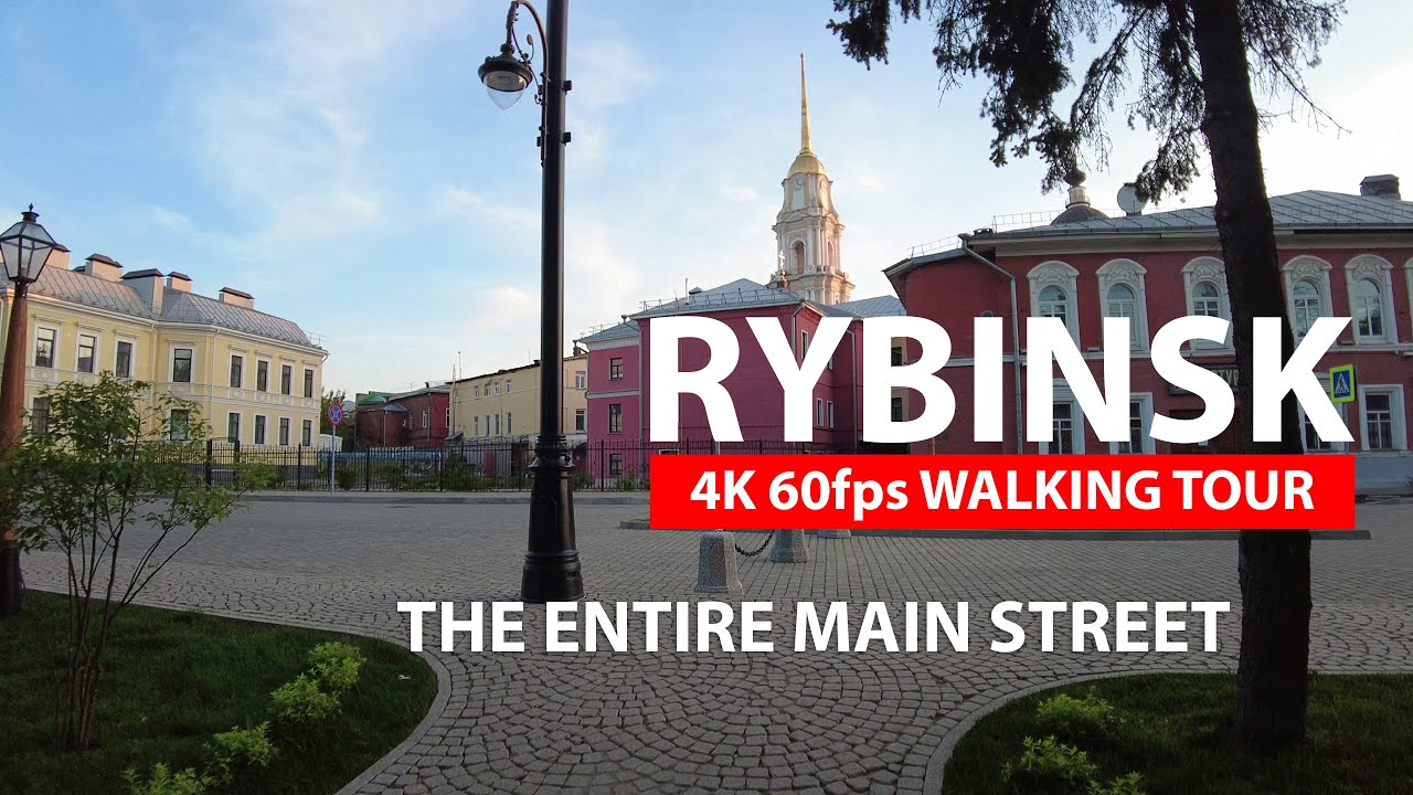 RYBINSK 4:00AM Summer Morning Walking Tour - Exploring the small city of Russia [ 4K 60fps ]