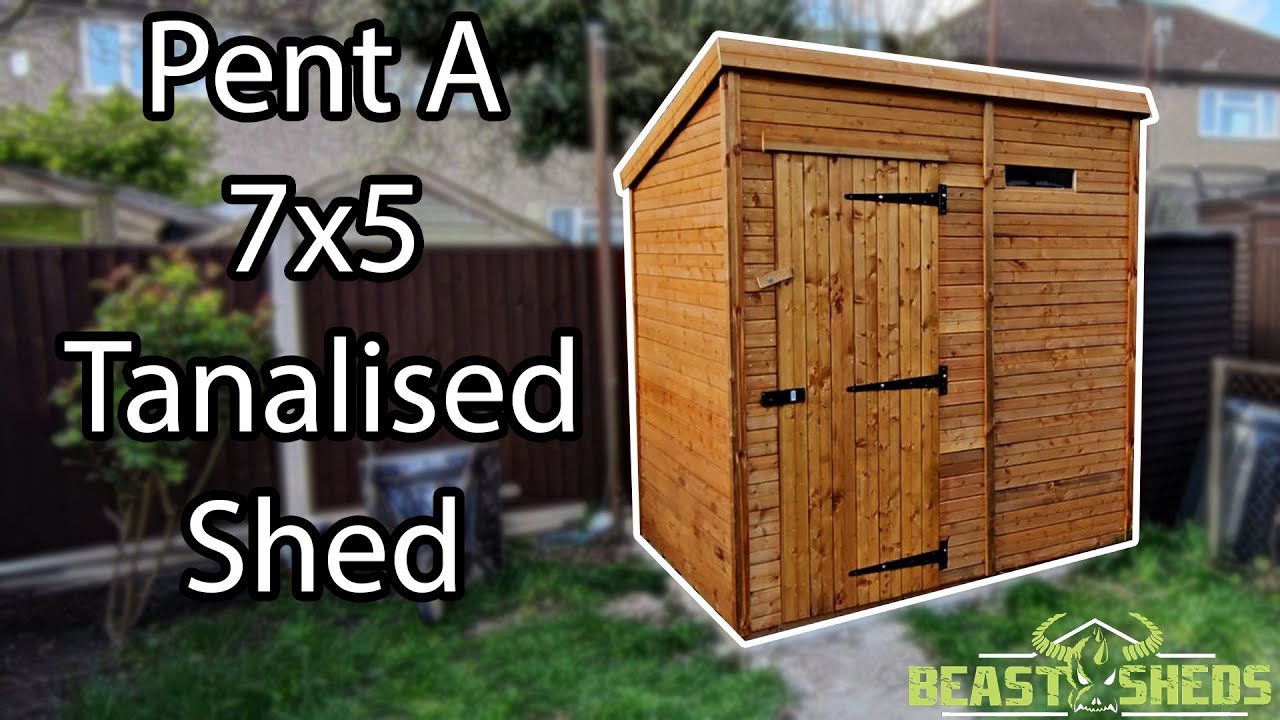 Pent A -  7x5 Tanalised Garden Shed - By Beastsheds UK