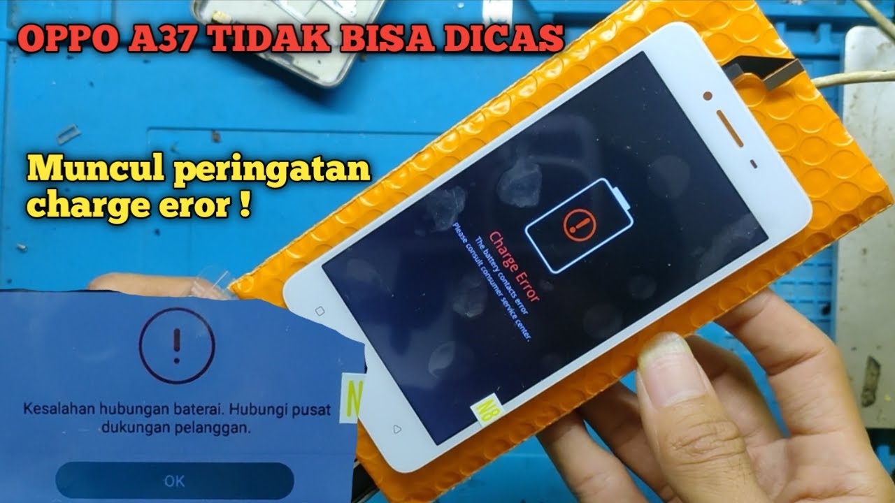 Oppo a37f charger error  (kesalahan hubungan baterai) || ini solusinya