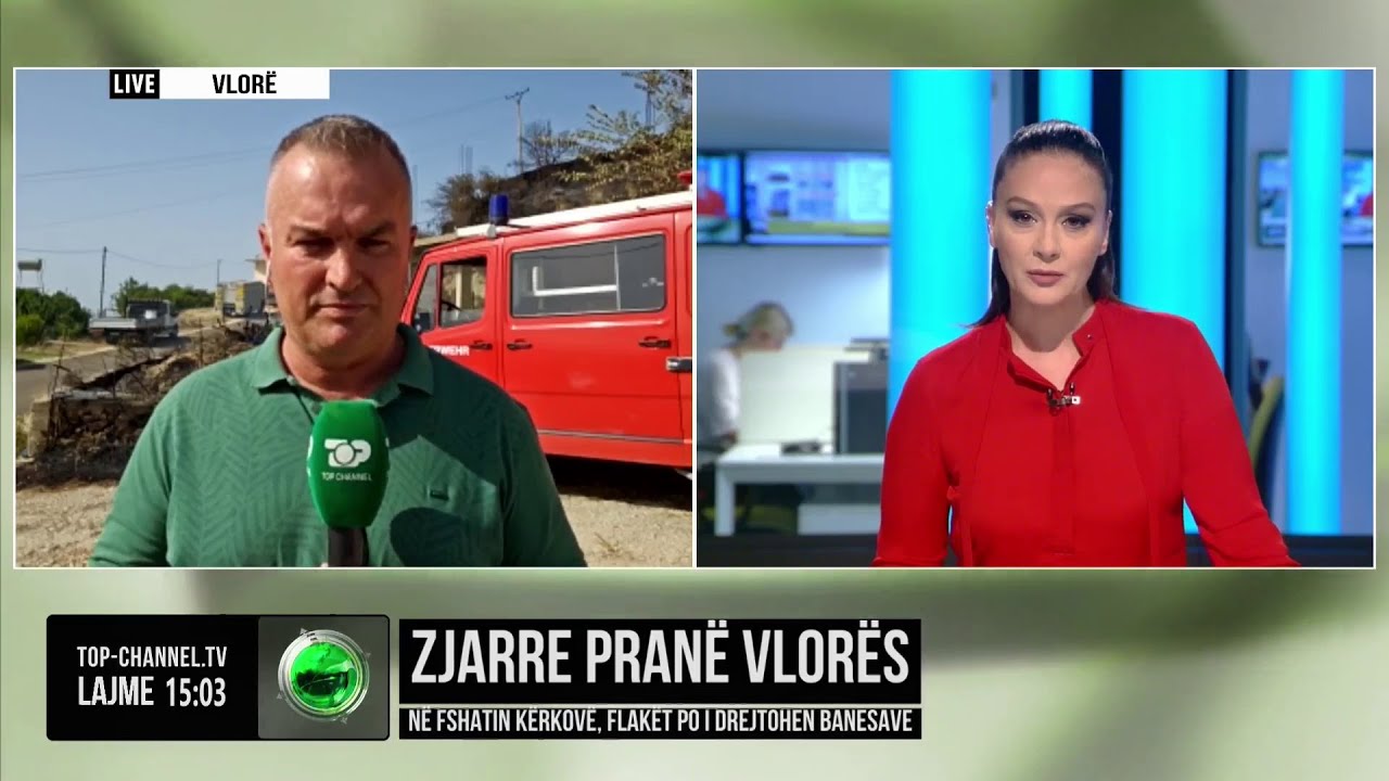 Top Channel/ Zjarre pran&euml; Vlor&euml;s/ N&euml; fshatin K&euml;rkov&euml;, flak&euml;t po i drejtohen banesave