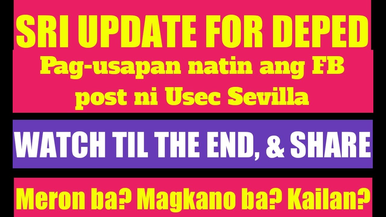 SRI UPDATE FOR DEPED: STATEMENT OF USEC SEVILLA EXPLAINED | WATCH TIL THE END AND SHARE AS WELL