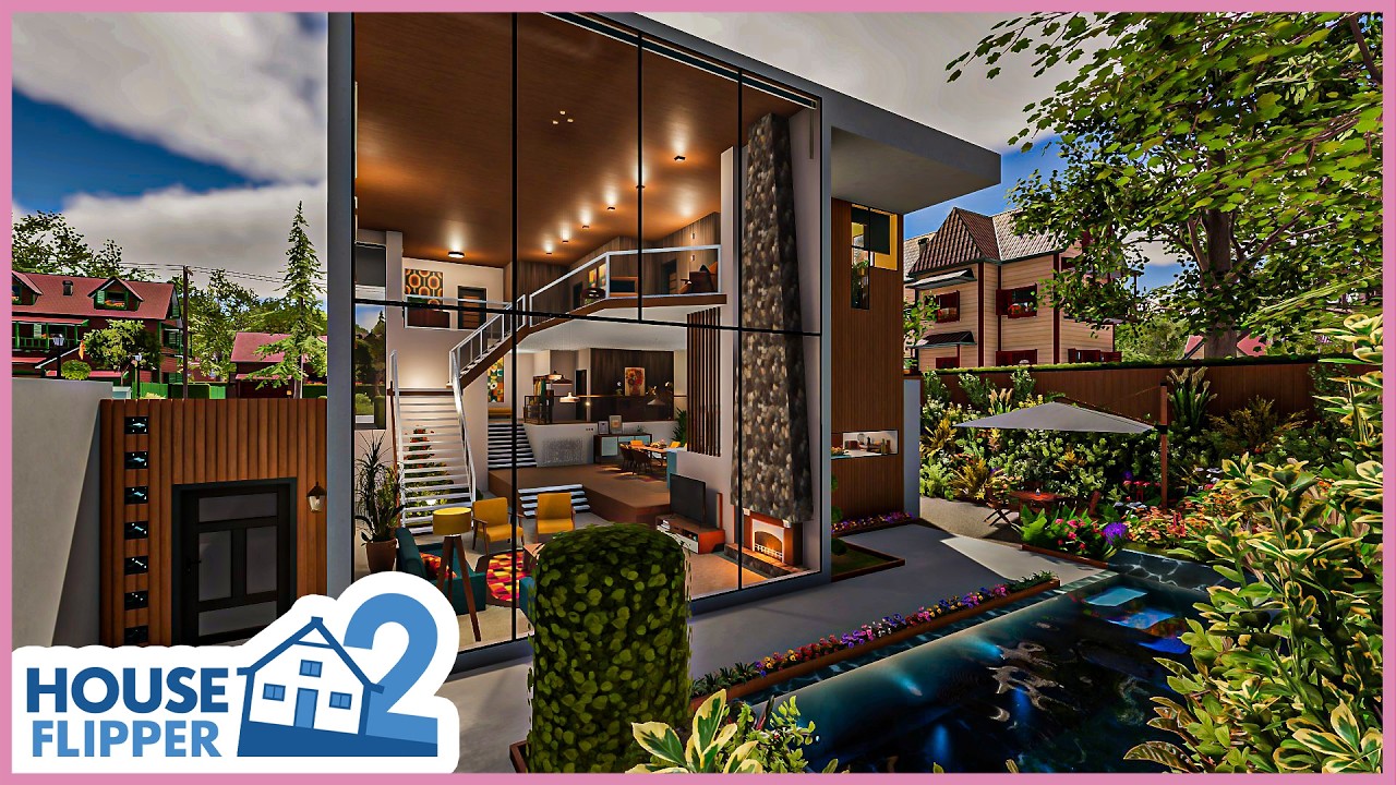 Split-Level Retro Family Home | House Flipper 2 - Sandbox Mode - Build and Tour