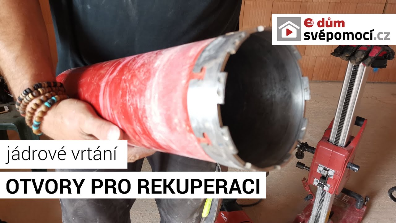 035# Vrtání otvorů pro rekuperaci a odvětrání garáže | e4 dům svépomocí