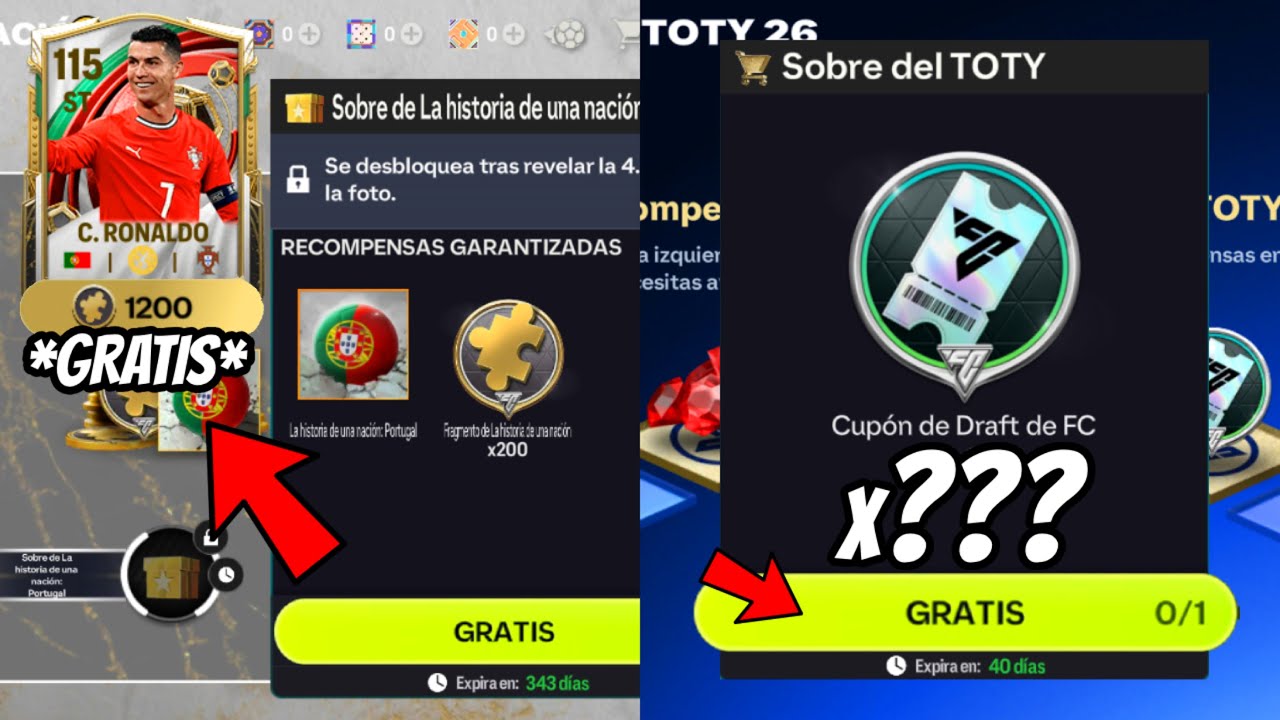¡HAZ ESTE TRUCO Y SACA GRATIS MÁS CUPONES DE DRAFT TOTY + RECLAMA HOY A RONALDO GRATIS! FC MOBILE 26