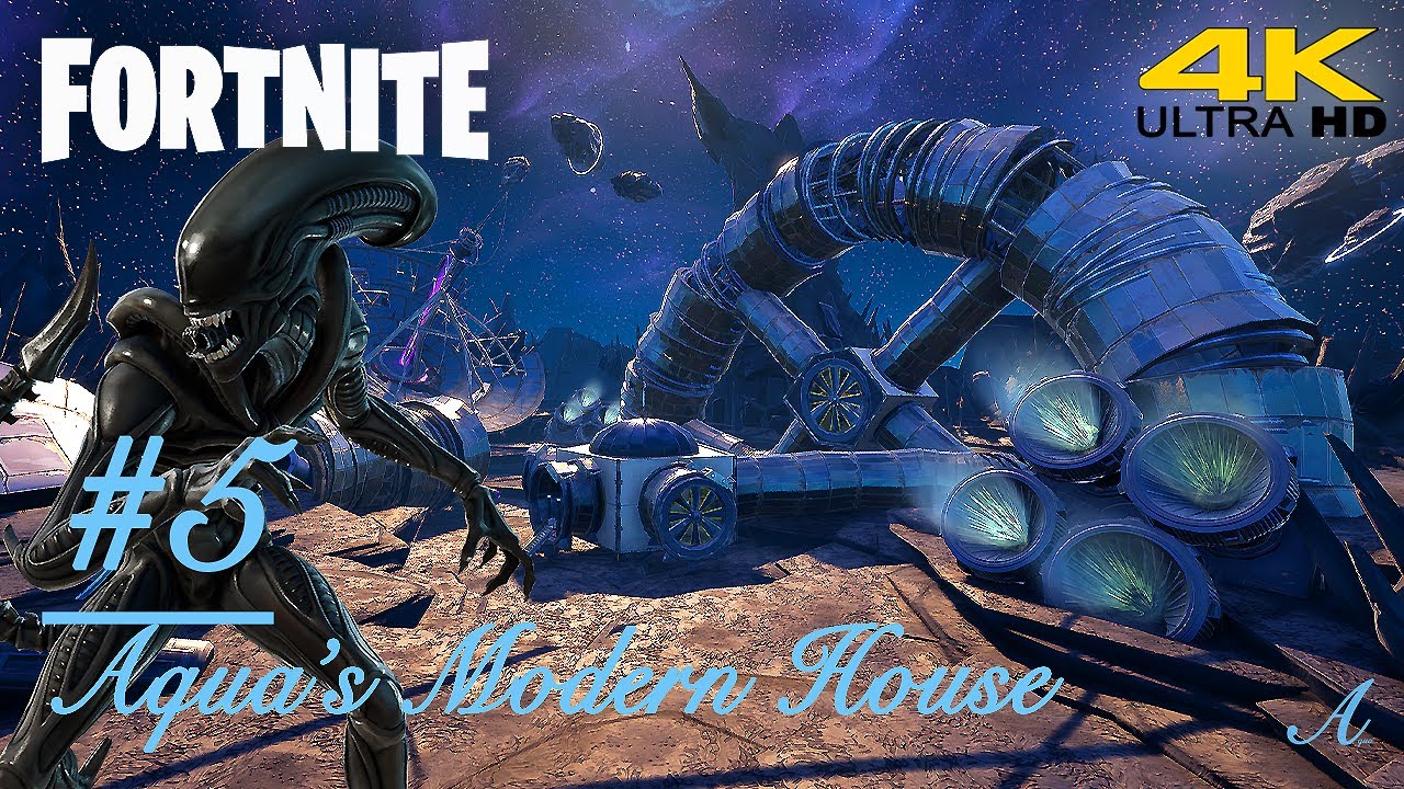 Fortnite Creative - Alien Crashed space station Fallout 76 inspired build (Aqua's Modern House #5)