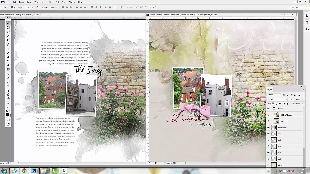 Easy Photo Blending using Templates for Digital Scrapbooking and Photo Artistry in Adobe Photoshop