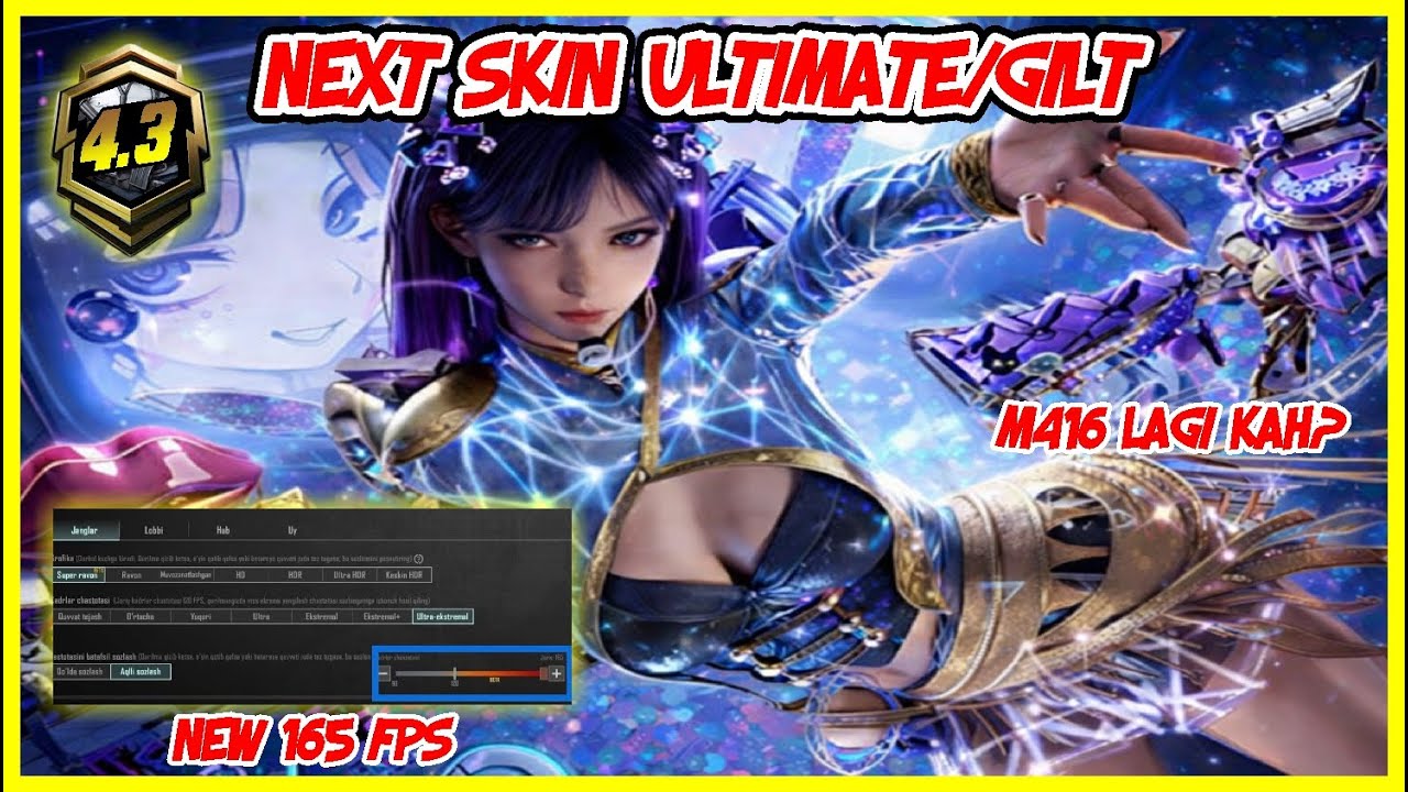 NEXT SKIN GILT DAN SENJATA UPGRADENYA,NEW UPDATE 165 FPS - PUBG MOBILE 4.3