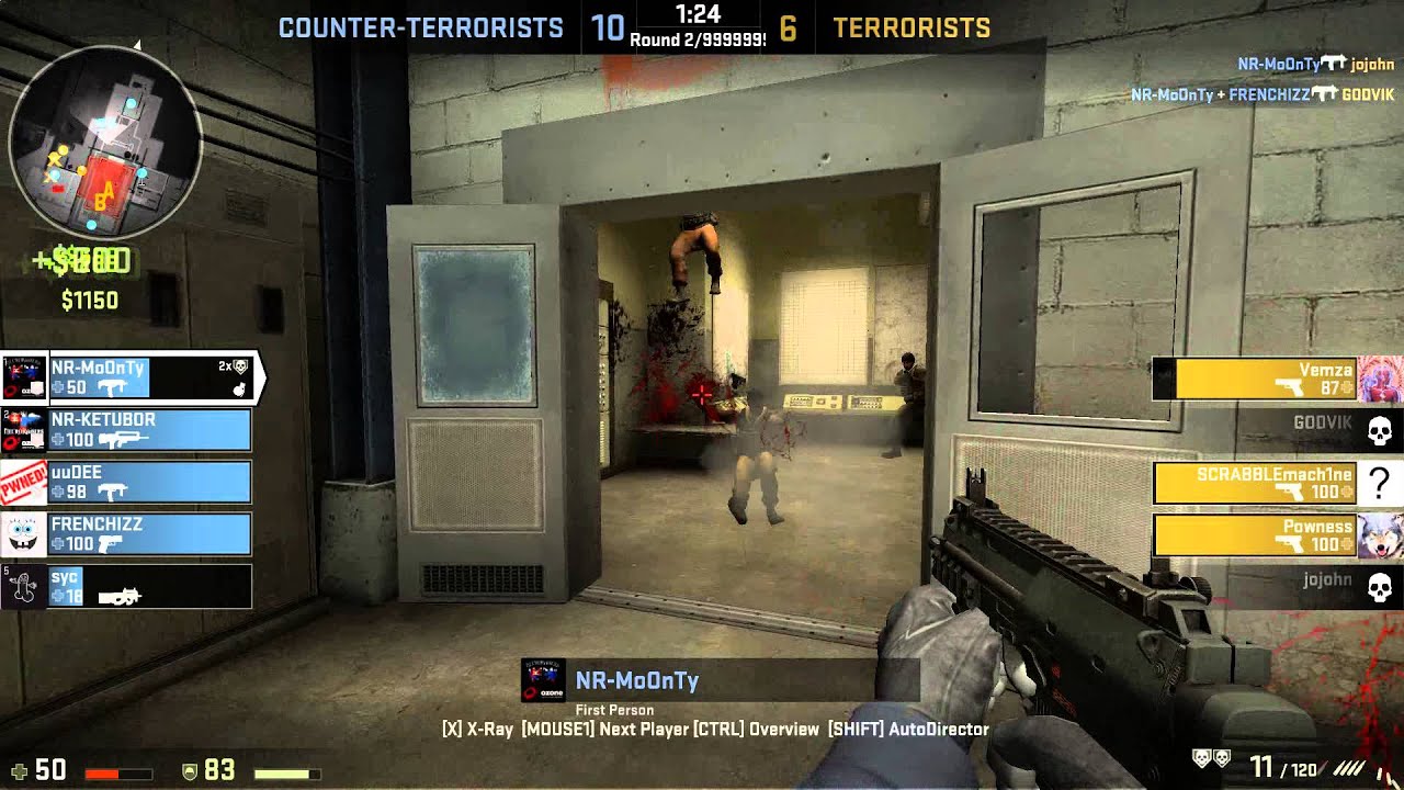 MoOnTy ESL.eu match, 1v5 WINNING round ace !