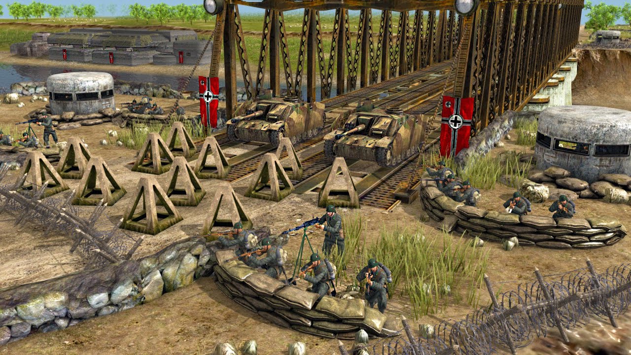 German Army BRIDGE DEFENSE Against Paratroopers! - Gates of Hell: WW2 Mod