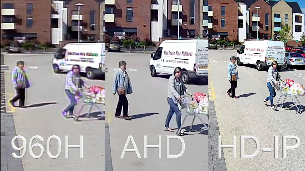 Compare CCTV Recordings, 960H vs AHD Version 1 720P vs HD-IP 1080P