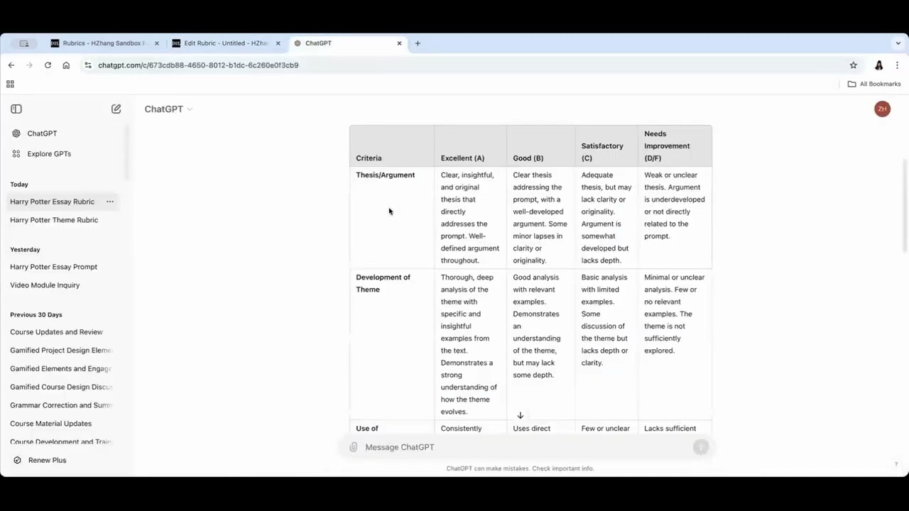 Grading Efficiency with Rubrics