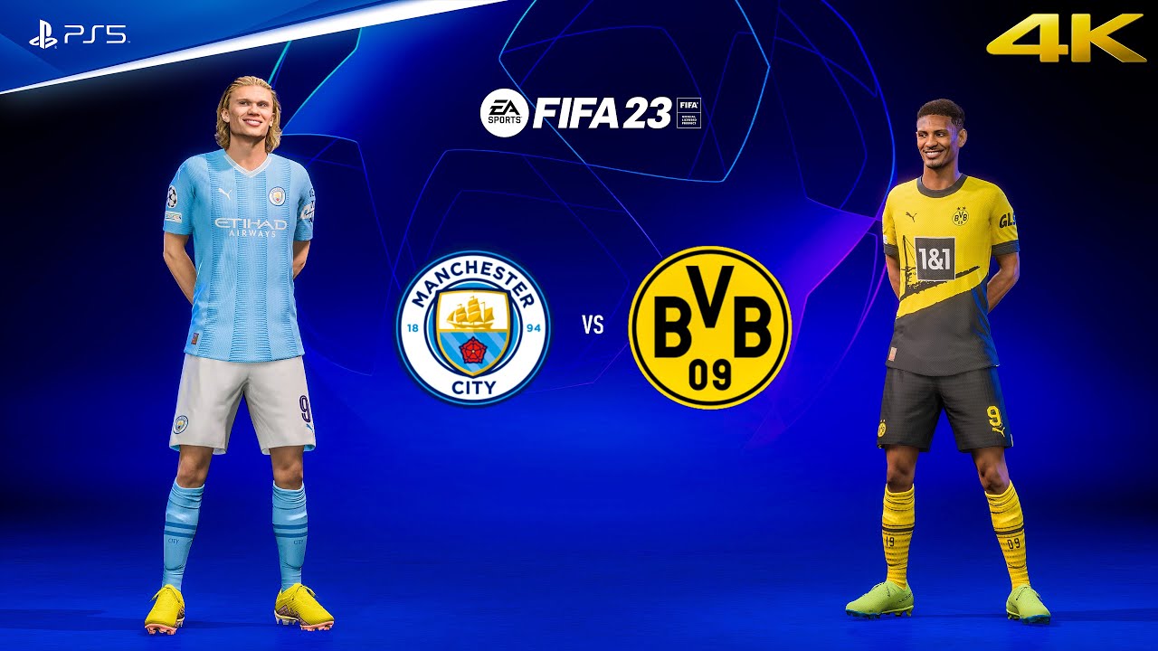 FIFA 23 — «Манчестер Сити» против «Боруссии Дортмунд» | Лига чемпионов УЕФА | Геймплей PS5™ [4K60]