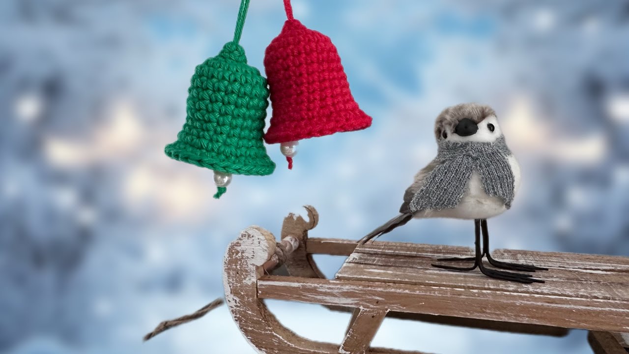 Mini Crochet Bell Tutorial, Christmas Bell, Mini Weihnachtsglocke Häkeln Anleitung