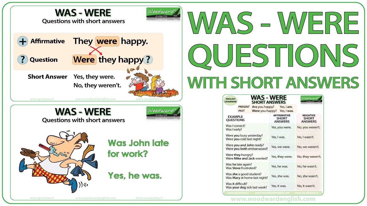 WAS / WERE - Questions with Short Answers | Past Tense of TO BE | Learn English Grammar