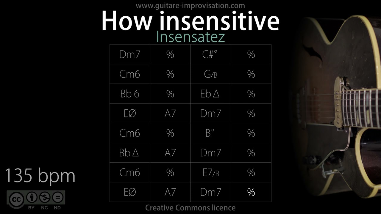 How Insensitive (135 bpm) : Bossa/Jazz Backing Track